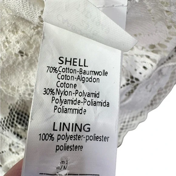 Boho Lace Midi Dress Ivory Crochet Tassel Pom Pom Cottagecore Festival Beach - Picture 7 of 7